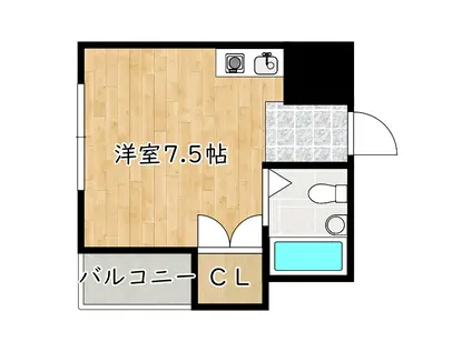 コートAU(ワンルーム/1階)の間取り写真