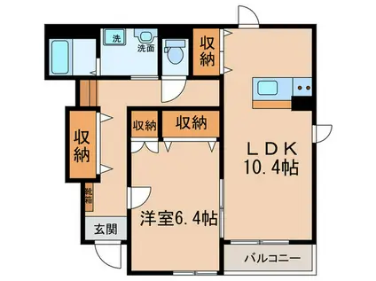 シャンリジュール(1LDK/1階)の間取り写真