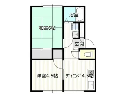 クボコーポ(2DK/1階)の間取り写真