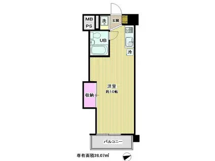 ドミール蒲田(ワンルーム/9階)の間取り写真