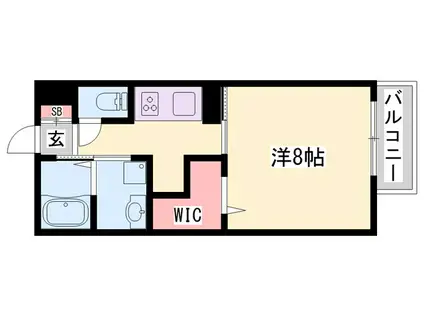 グランドレイク東条(1K/1階)の間取り写真