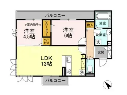 メゾンルミエール(2LDK/2階)の間取り写真
