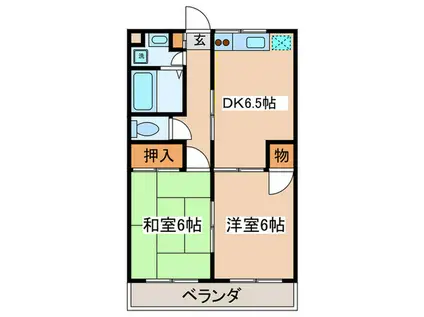 サニーコート貫井(2DK/1階)の間取り写真