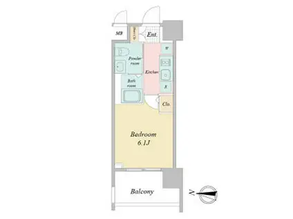 LIVE CASA堀田(1K/2階)の間取り写真