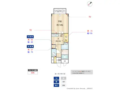 カサブランカ伊藤(1K/1階)の間取り写真