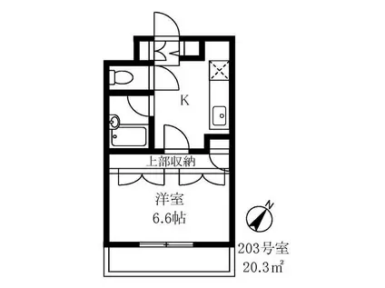 アビタシオン根岸III(1K/2階)の間取り写真