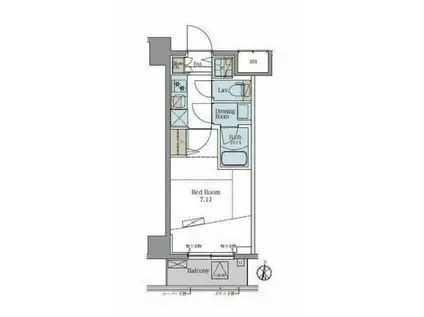 ラグゼナ戸田公園I(1K/10階)の間取り写真