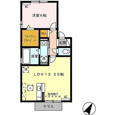 GREEN STAGE(1LDK/1階)の間取り写真