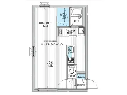 JANUS RESIDENCES南郷HILLS(1LDK/2階)の間取り写真