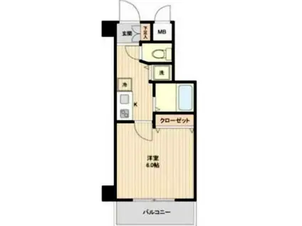 プレール・ドゥーク亀戸III(1K/4階)の間取り写真