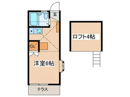 マルキハウス(ワンルーム/1階)の間取り写真