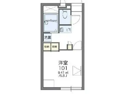 レオパレスノースブライト(1K/3階)の間取り写真