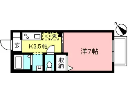 スリーゼ(1K/1階)の間取り写真