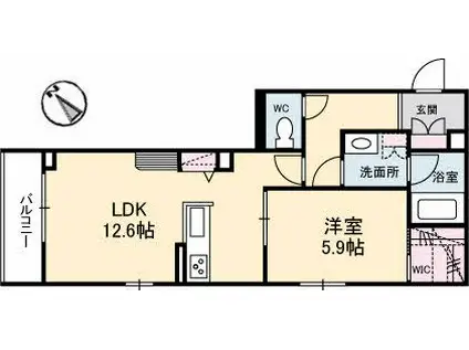 ジェイド(1LDK/2階)の間取り写真