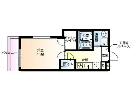 フジパレス東園田サウス(1K/2階)の間取り写真