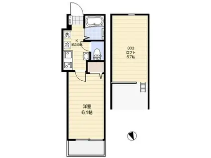 アリロッセ赤羽(1K/3階)の間取り写真