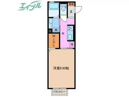 INDIANAPOLIS NOIR(1K/1階)の間取り写真