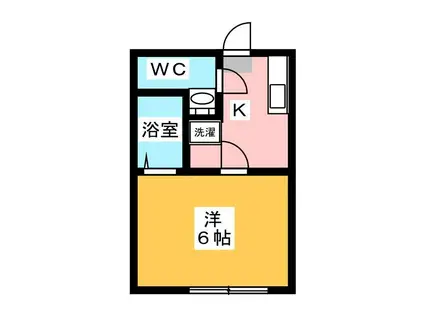 TWO-KEN(1K/1階)の間取り写真