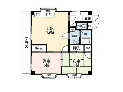 パレ・ルミエール(2LDK/3階)の間取り写真