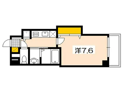 クレスト池之子(1K/6階)の間取り写真