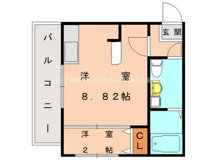 パティオ和白(ワンルーム/2階)の間取り写真