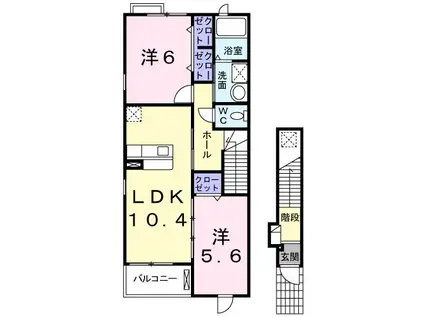 クレメント(2LDK/2階)の間取り写真