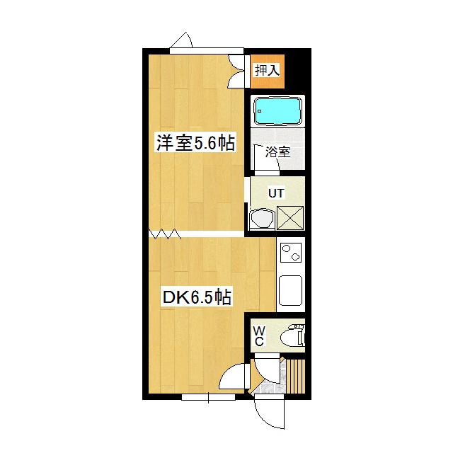 大学ハイツ5(1DK/1階)の間取り写真