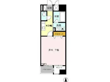 あいさきがけ(1K/14階)の間取り写真