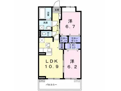 プレッソ・ロートIV(2LDK/1階)の間取り写真