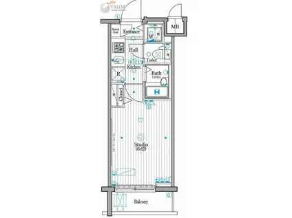 グランド・ガーラ新横浜ノース(1K/11階)の間取り写真