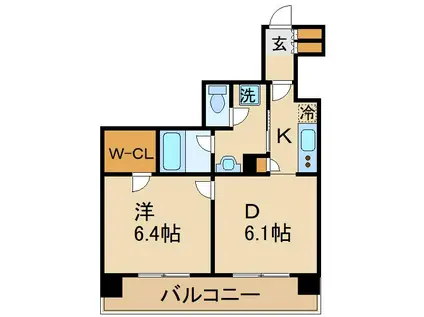 パーク・ノヴァ調布(1LDK/5階)の間取り写真