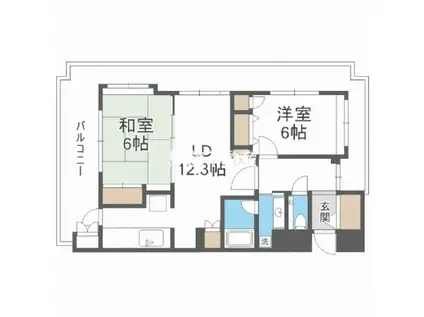 サンリヤン大野城駅前VI番館(2LDK/16階)の間取り写真