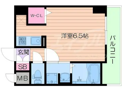 ララプレイス ザ・京橋ステラ(1K/5階)の間取り写真