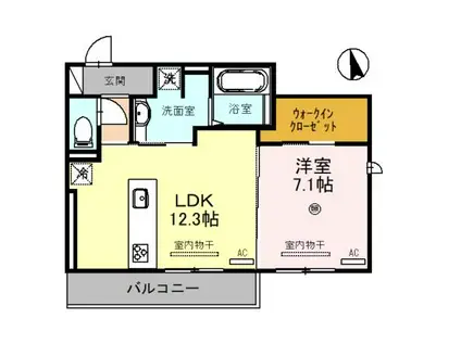D-ROOMN・KII(1LDK/3階)の間取り写真