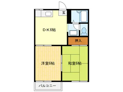 フォーブルI(2DK/2階)の間取り写真