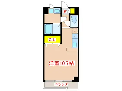 技建ホール・鴨池(ワンルーム/1階)の間取り写真