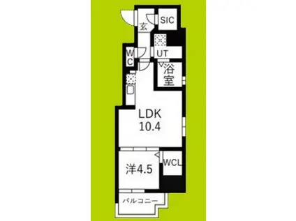ミラージュパレス本町DEPART(1LDK/14階)の間取り写真