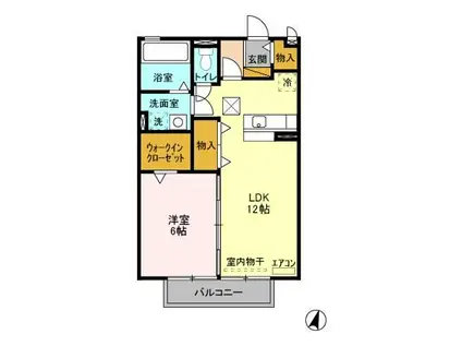 ROYALPARKHIMEKOABC(1LDK/1階)の間取り写真