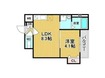 GRAND SUWA(1LDK/1階)の間取り写真