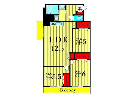 東京メトロ東西線 西葛西駅 徒歩8分 13階建 築52年(3LDK/7階)の間取り写真