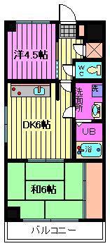 コーポフジ(2DK/3階)の間取り写真