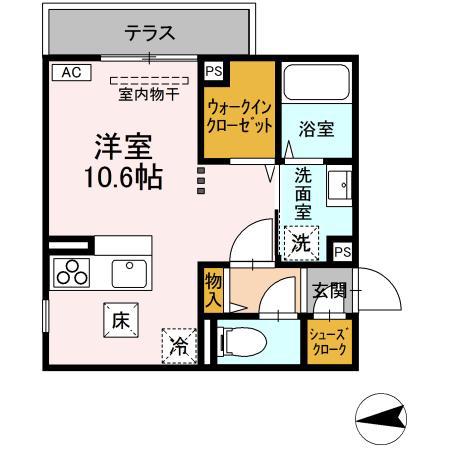 ロイヤルステージ横浜町(ワンルーム/1階)の間取り写真