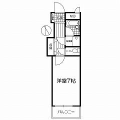 ライオンズマンション熊本中央(ワンルーム/9階)の間取り写真