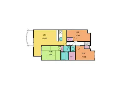 フィールド・サン(3LDK/4階)の間取り写真