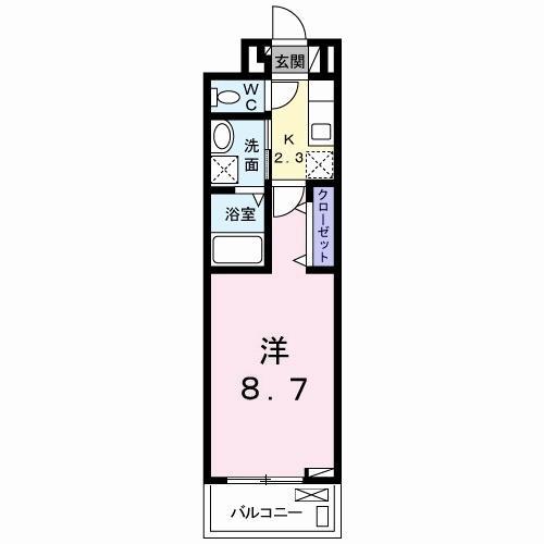 YSアビタシオン青柳(1K/3階)の間取り写真