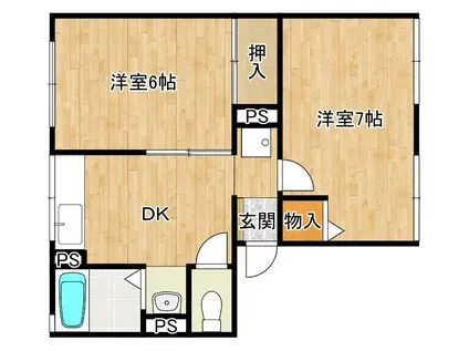 メゾン・クロシェット(2DK/2階)の間取り写真