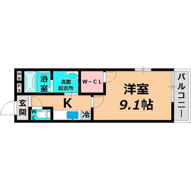 フジパレス鶴見III番館(1K/2階)の間取り写真