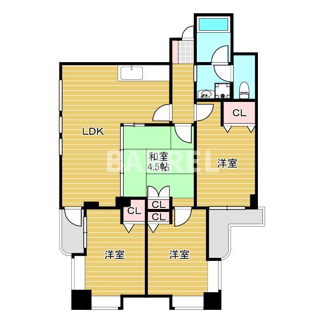 シュロス五月山II(4LDK/4階)の間取り写真