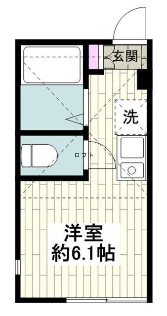 モンターニュ横浜白楽(ワンルーム/2階)の間取り写真