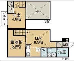 メゾンヤマダ(1LDK/1階)の間取り写真